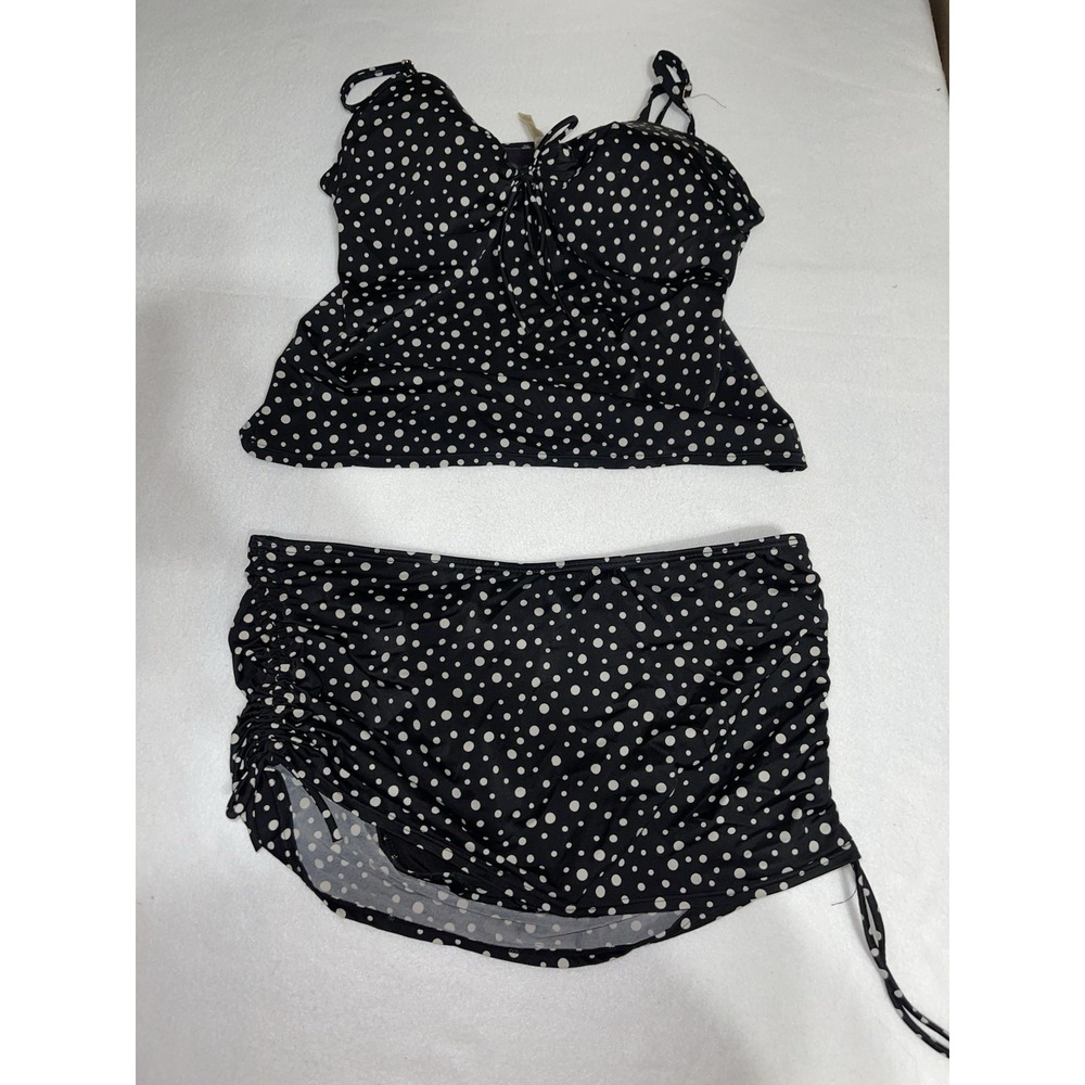 Victoria Secret Swimsuit Set Black Women's Size 32D Top Size Large Bottom
